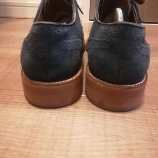 値下げ！ネイビー　スウェード　シューズ　25.5の画像