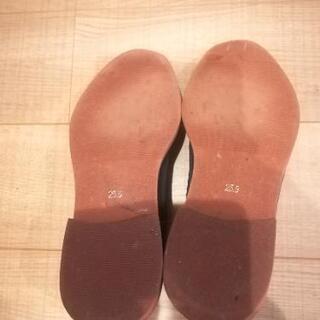 値下げ！ネイビー　スウェード　シューズ　25.5の画像