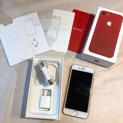 値下げ-iPhone7美品 PRODUCT  red 128GB SIMフリー（2)
