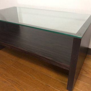 ダイニングローテーブル 1人2人暮らし用 ガラステーブルの画像