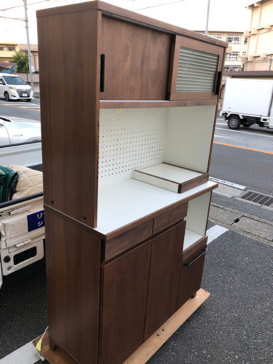 食器棚　レンジボード　キッチン収納（ダブルデイ・アレッタ）幅105cm