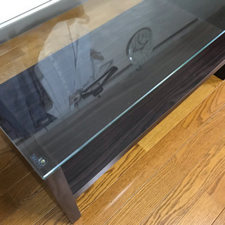 ダイニングローテーブル 1人2人暮らし用 ガラステーブルの画像