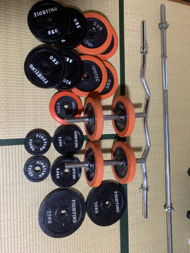 (取引中)20日まで限定値下。ダンベル、シャフト、トレーニングベンチ