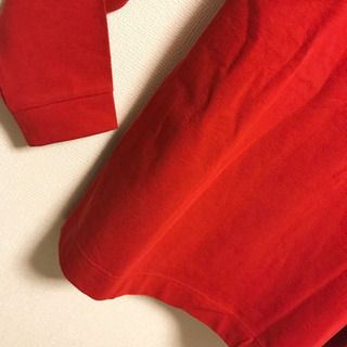 長袖 襟付き ニット シャツ 赤 古着 レトロ 11号 l 秋冬 チェック 薄手の画像