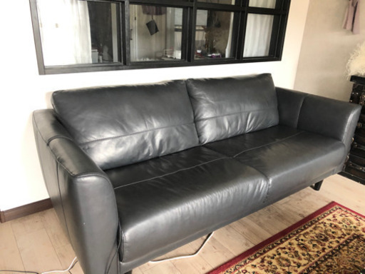 合皮３人がけソファー