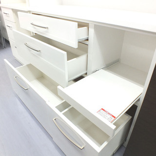 人気キッチンボード 鏡面白 ホワイト ハイタイプ 食器棚 ￥32,000- 