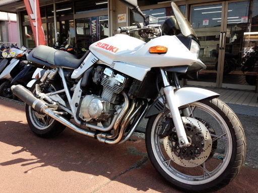 NO.2898　ＧＳＸ４００Ｓカタナ　ヨシムラサイクロン集合カーボンマフラー　シルバー　☆彡