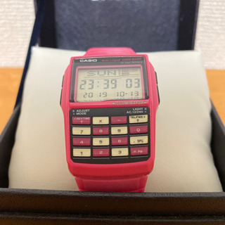CASIO データバンクデジタル腕時計 ピンク