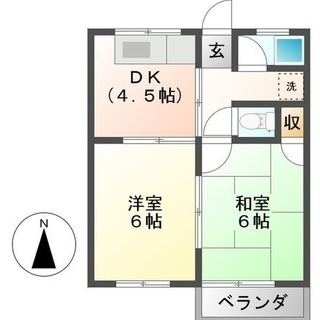 各務原市鵜沼各務原町　２ＤＫアパート　家賃４万　浅野アパート。名鉄各務原線　苧ヶ瀬駅まで徒歩３分 - 各務原市
