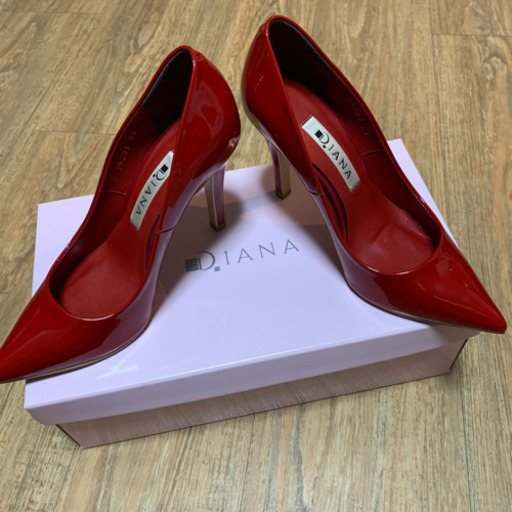 【美品】DIANA ダイアナ パンプス(21cm) DIANA ダイアナ オープントゥパンプス ホワイト×レッド×ネイビー 