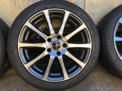 トヨタ TRD 17インチ アルミホイールタイヤ4本セット 中古 トヨタ純正OP TRD TF1 ホイール アルミ 17インチ 7J 4穴 4本 100 