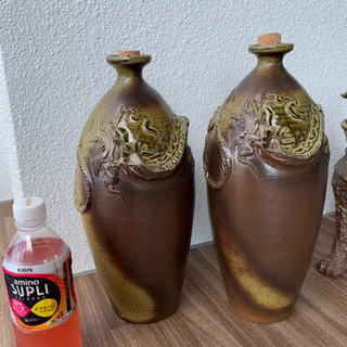 新品未使用　やちむん 酒ガメ ２つセット値下げ