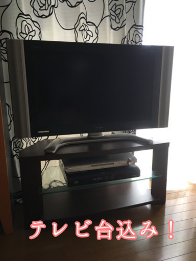 10月27日まで！AQUOS LC-32BD2 32インチ&木目ガラス板テレビ台