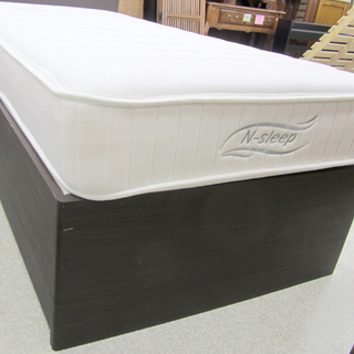 ニトリ シングルベッド＆N-sleep マットレス 収納引出し付き ブラウン