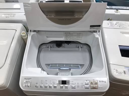 【安心の6ヶ月保障】SHARP（シャープ）縦型洗濯乾燥機　2018年製　ES-TX5B