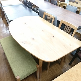 大川家具　ベンチダイニング4点セット　【トレファク　川越店】