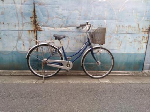 26インチ ママチャリ 自転車 良い 青 オートライト 直接引き取りのみ
