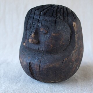 レア貴重！江戸時代 開運！木彫 高崎ダルマ 達磨木型14cm猛火修行の焼身 葦名鉄十郎盛幸 古民藝 仏教仏像 日本伝統 吉祥 縁起物 おすすめ！ の画像