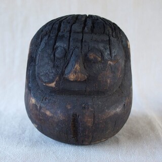 レア貴重！江戸時代 開運！木彫 高崎ダルマ 達磨木型14cm猛火修行の焼身 葦名鉄十郎盛幸 古民藝 仏教仏像 日本伝統 吉祥 縁起物 おすすめ！ の画像