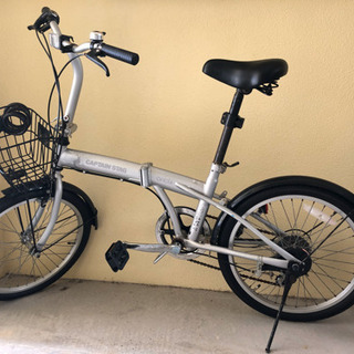 早いもの勝ち、折り畳み自転車。作動良好！鍵付き。