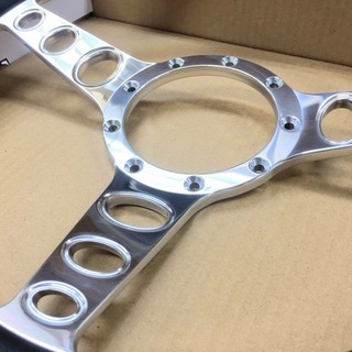 アルミ カスタム ビレット cruz ステアリング ハンドル 黒革 9穴 35.5φ 14インチ バドニック モトリタ レカラ スペシャリティーズの画像