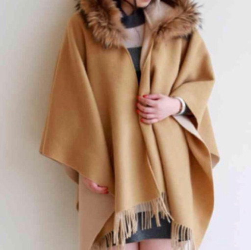 グレースコンチネンタル　Diagram ポンチョ ファー付き Diagram GRACE CONTINENTAL ファーポンチョ