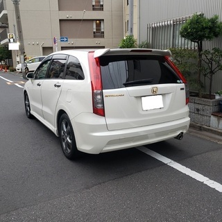 ストリームＲＳＺ　パール　Ｈ20　車検令3年1月　走行76000キロ　社外ＨＤＤナビ&フルセグＴＶ　リヤキッズモニター　純正エアロ&17インチアルミ　キセノン　禁煙車の画像