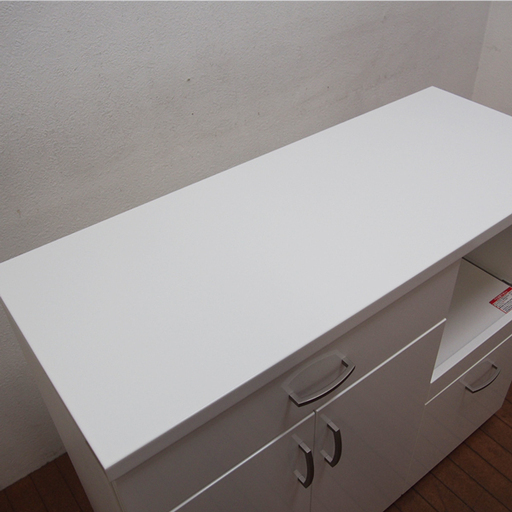 【良品】ホワイトカラー キッチンカウンター 幅100 奥行40 高さ82cm (IA46)