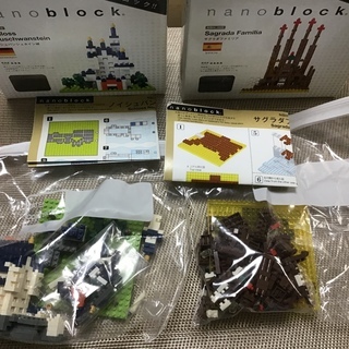 ナノブロック3個セット  モアイ、ノイシュバンシュタイン城、サグラダファミリアの画像