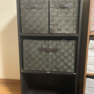 三段ボックス ブラック