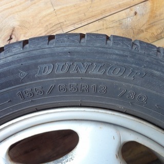 中古スタッドレス ダンロップ 155/65R13 スチールタイヤ4本の画像