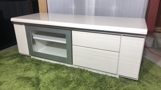 白　木目調テレビボード