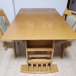 天板サイズ90~120㎝伸縮ダイニング4点セット