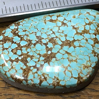 下取可 ナンバーエイト８ ターコイズ カボション 29ct (#8-71) ルース バングル リング ペンダント コンチョ バックルの加工などに！