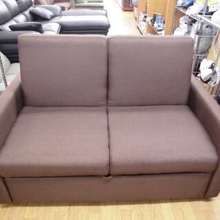 2人掛けソファ ソファベッド リラックスソファ 布製 ダークブラウン 幅