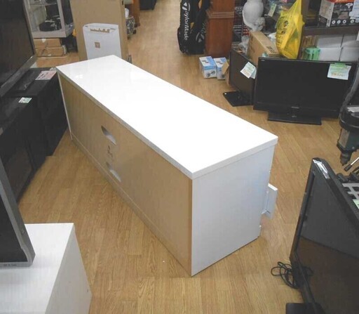 白エナメル TV台 幅150 奥行45 高さ55cm テレビ台 ☆ PayPay(ペイペイ)決済可能 ☆ 札幌市 清田区 平岡