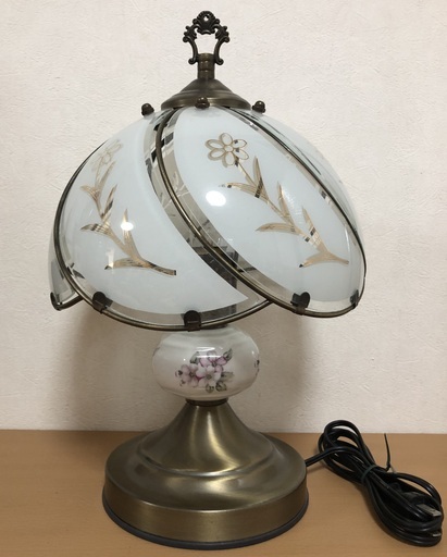 ★アンティーク調 花柄 テーブルランプ/スタンドライト 美品