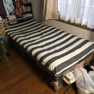パイプベッド シングル シルバー