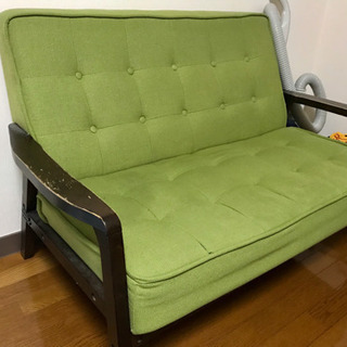 2人掛けソファ グリーンの画像