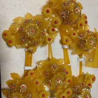 日本髪かつら、かんざし2セット、尾長の画像