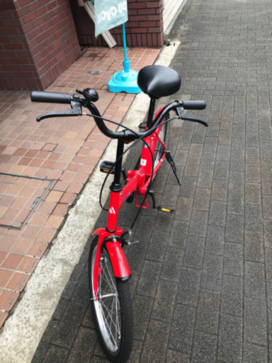 20インチ　折り畳み自転車　レッド
