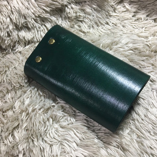 レザーキーケース 深海グリーン ツヤありの画像
