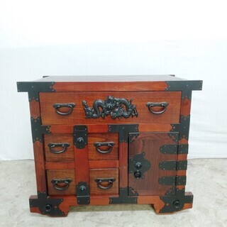 送料込み 時代物 車箪笥 龍金具 箪笥 船箪笥 和箪笥 和家具 R*673 箪笥 タンス 龍金具 古民具 アンティーク 和家具 チェスト 和たんす