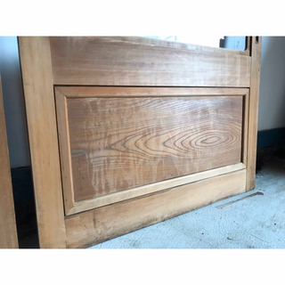 扉 引き戸 2枚 セット ガラス 古材 カフェ 古民家 アンティークの画像