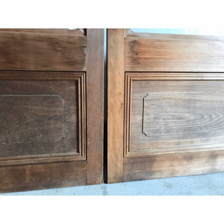 扉 引き戸 2枚 セット ガラス 古材 カフェ 古民家 アンティークの画像