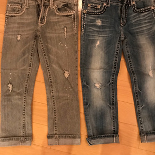 カブリナ丈のジーンズ