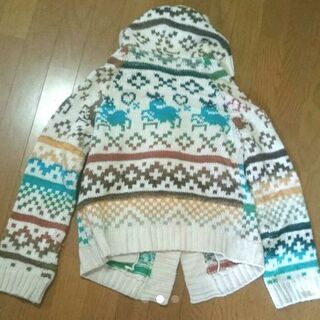 カラフルニット フーディーの画像