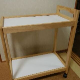 美品　キッチンワゴン2段 キャスター付(中古)