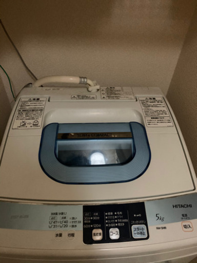 洗濯機使用期間1年　2012年式