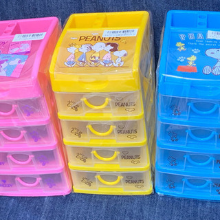 SNOOPY スヌーピー ５段収納ボックス ３個セット